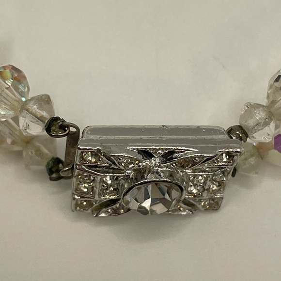 Vintage 7.25” Aurora Borealis Crystal Bracelet ✨ Double Strand AB Beads ✨ - Picture 6 of 11